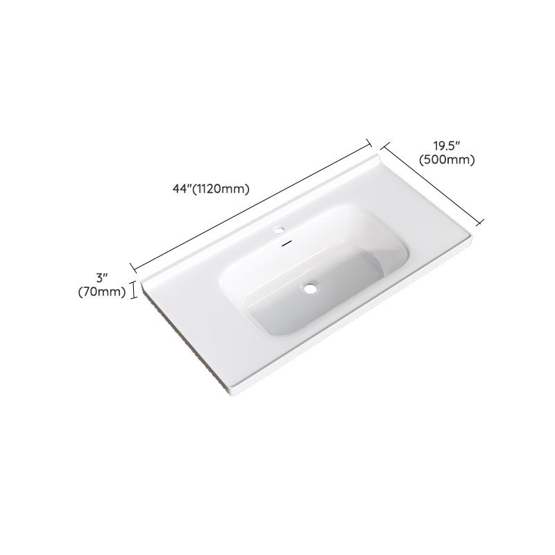 Modern Basin Sink Porcelain with Overflow Drop-in Bathroom Sink(Not Included Faucet)