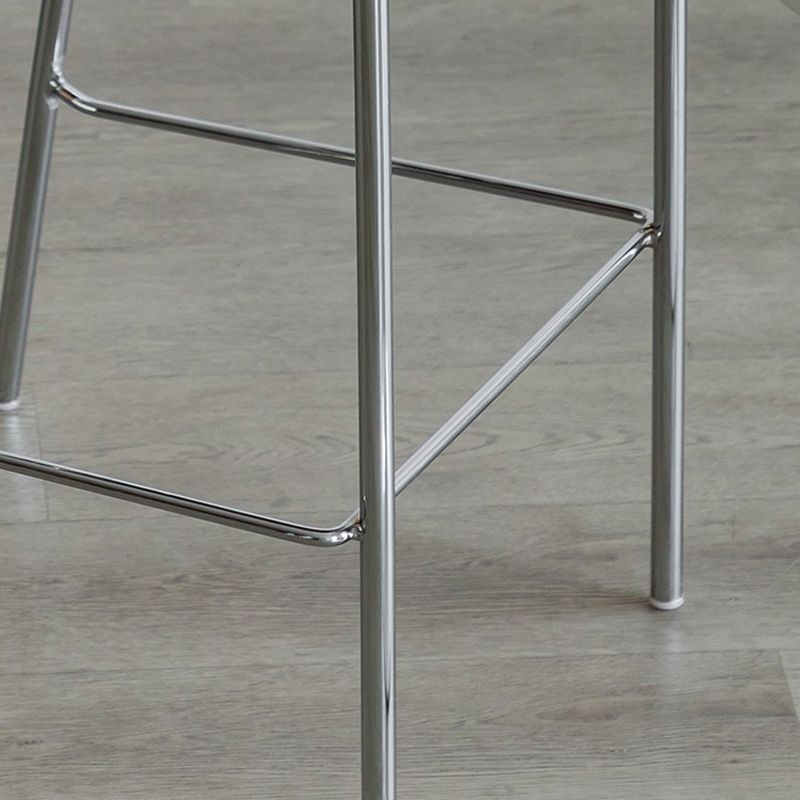 Contemporary Beech Solid Wood Armless Bar Stool with Footrest