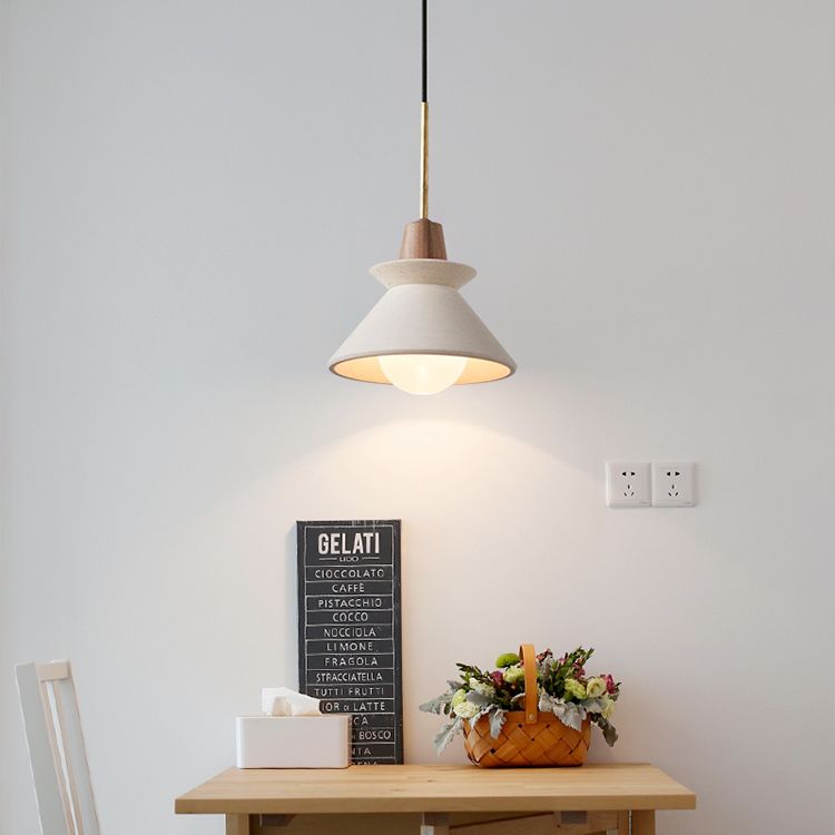 Weißer Zement verjüngter hängende leichte nordische minimalistische Stil 1 Light Restaurant Down Mini Anhänger