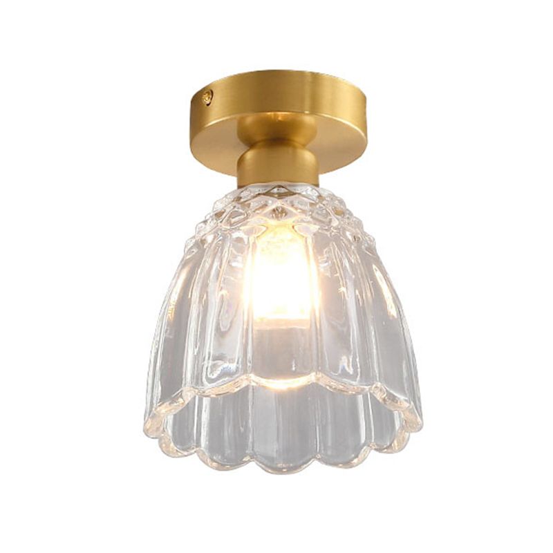 Modern Simple Glass Ceiling Light Bell Shape Ceiling Lamp for Bedroom