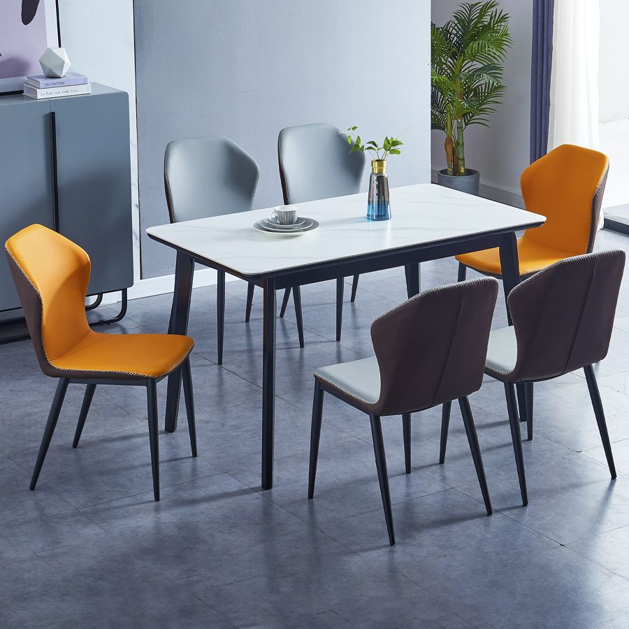 Modern Style Sintered Stone Dining Table with Rectangle Dining Table Sets with 4 Legs Table