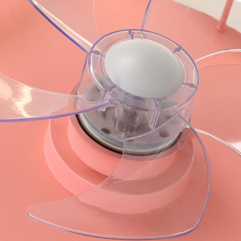 5-Blade Children LED Ceiling Fan Metallic Pink Fan with Light for Home