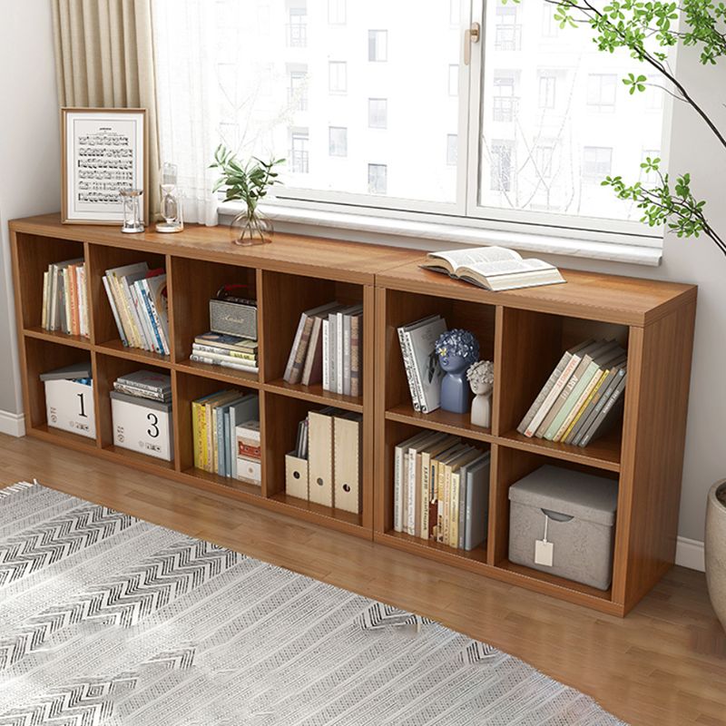 Modern Engineered Wood Bookcase Standard Closed Back Bookshelf with Shelves