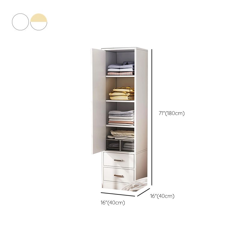 Modern Wood Freestanding Wardrobe Multifunctional Wardrobe with Hinged Door