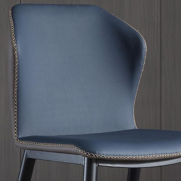 Silla sin brazos de comedor de metal contemporáneo, silla Wingback Parsons para uso doméstico