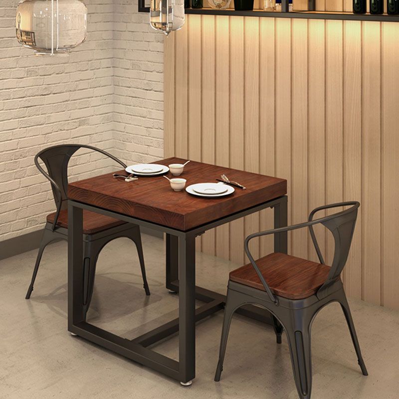Industrial Rectangle Dining Room Table Solid Wood Trestle Base Dining Table