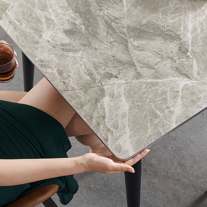 Luxury Sintered Stone Dining Table Rectangle Living Room Fixed Kitchen Table