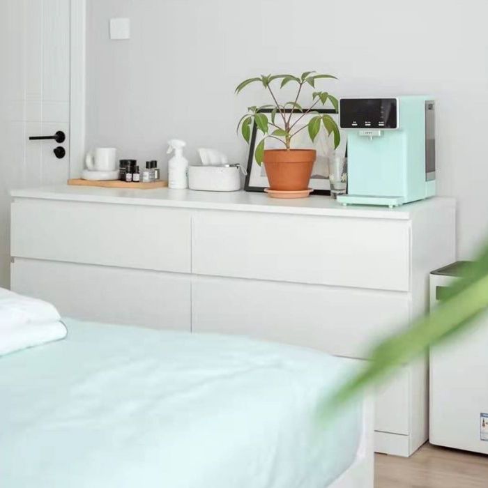 Ultra Modern Horizontal Double Dresser Wood Storage Chest Dresser for Bedroom