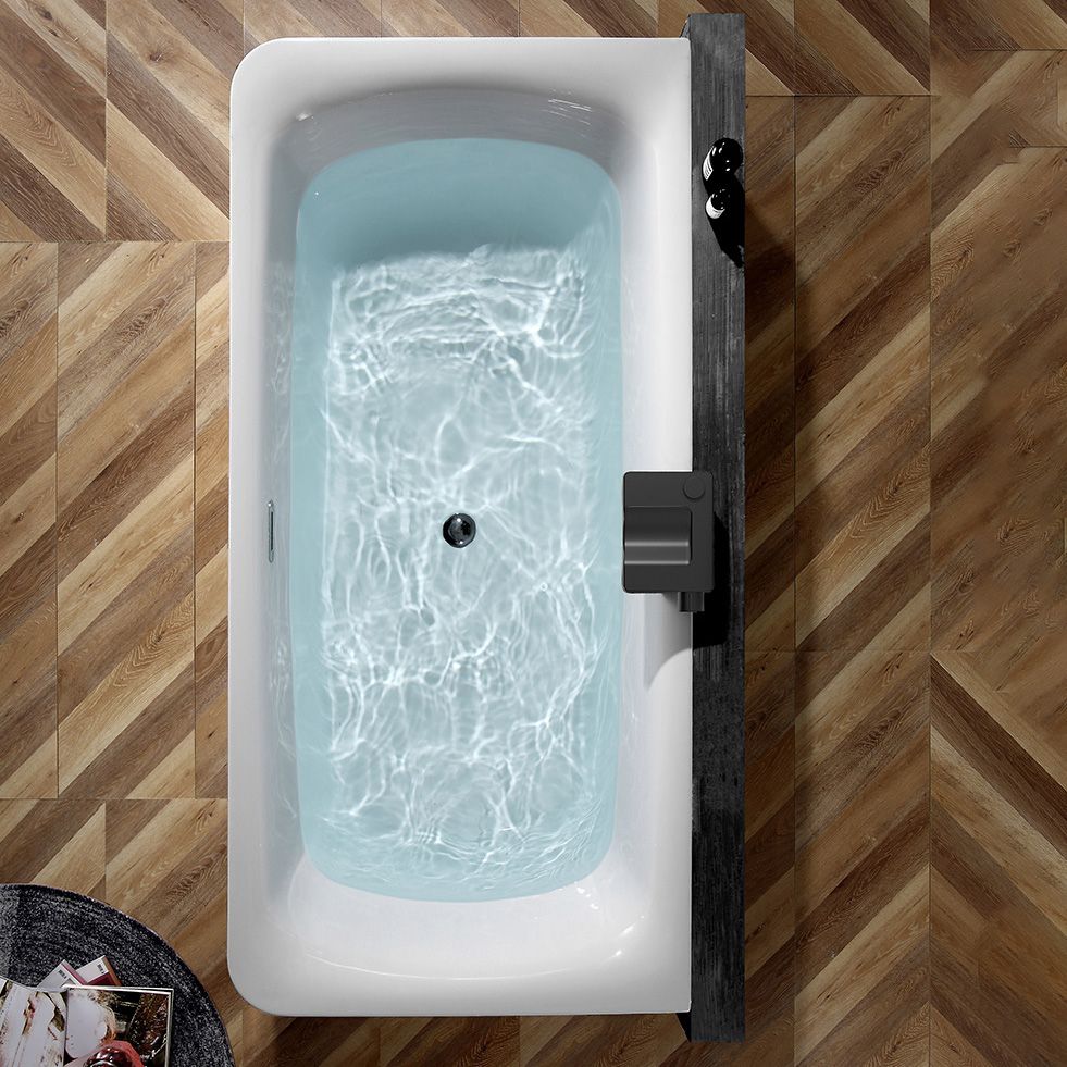 Acrylic Soaking Rectangular Bathtub Antique Finish Back to Wall Bath Tub