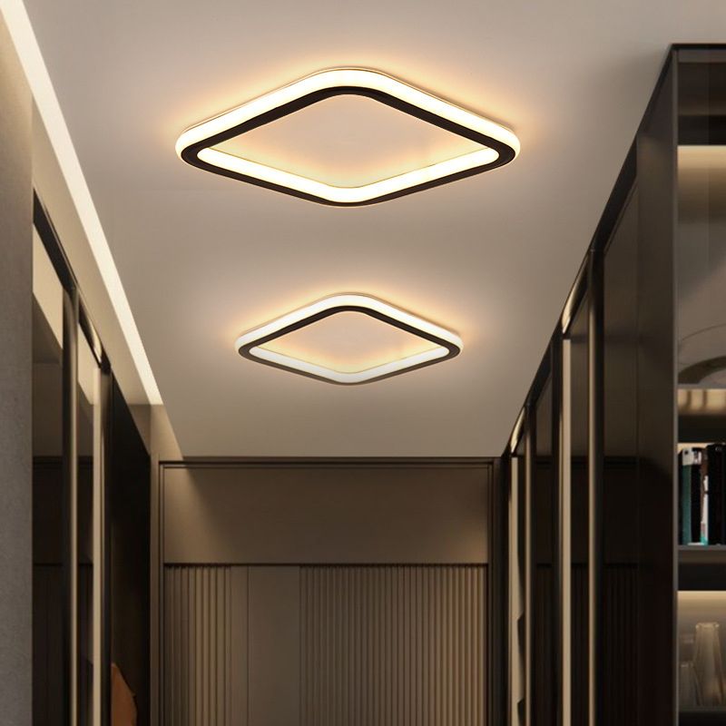 Modern Flush Light Black Metal e Acrylic Led Surface Mount Massimale Luci per Living Room