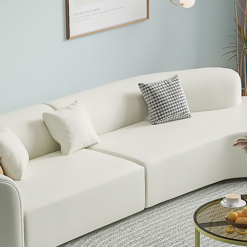 Contemporary Faux Leather Sectional Sofa with Tight Back in Solid Wood