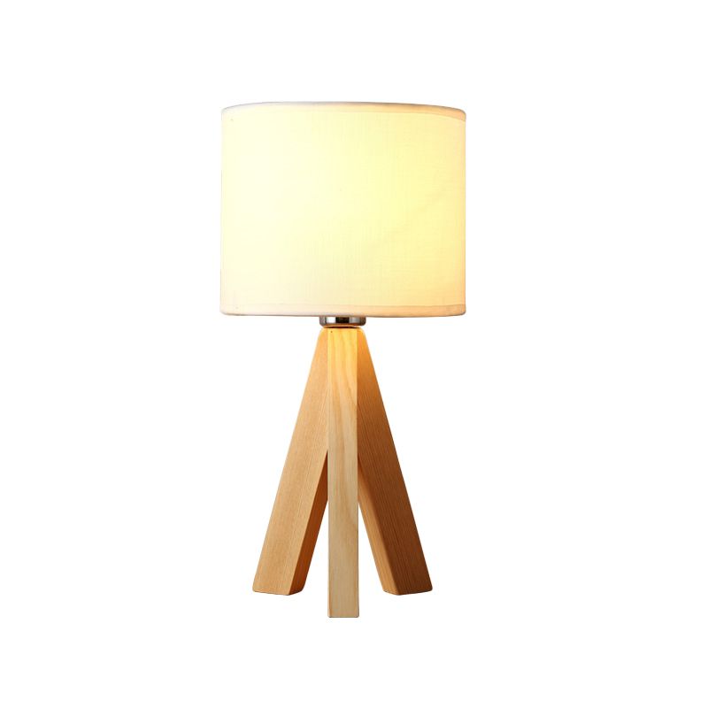Lámpara de tarea cilíndrica Modernismo 1 Bulbo Luz de lectura blanca con trípode de madera