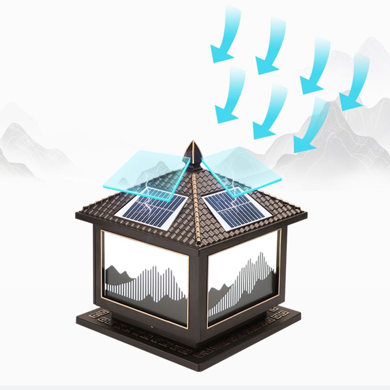 Modern LED Pillar Lamp Creative Solar Lighting Fixture for Garden