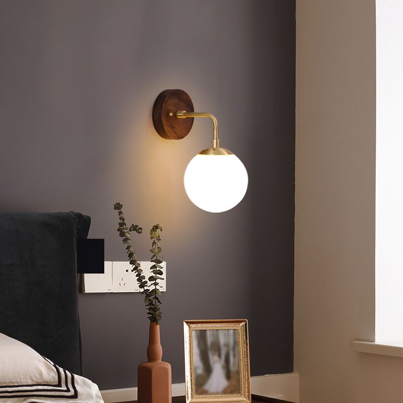 Modern Style Globe Wall Light Sconces Glass 1 Light Wall Lighting Ideas