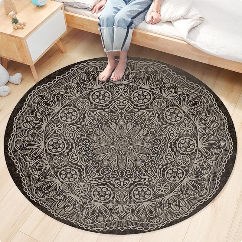 Nostalgisch traditioneel vloerkleed multi-gekleurde bloemen gedrukt tapijt Anti-slip achterste huisdiervriendelijke machine wasbaar tapijt voor slaapkamer