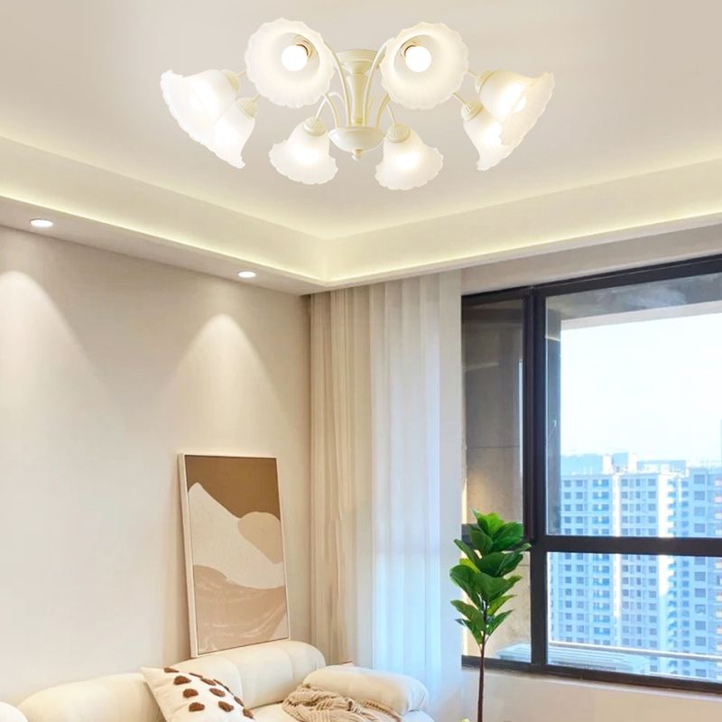 Nordic Flush Mount Light Creative Flush Mount Ceiling Light Fixture with Glass Shade