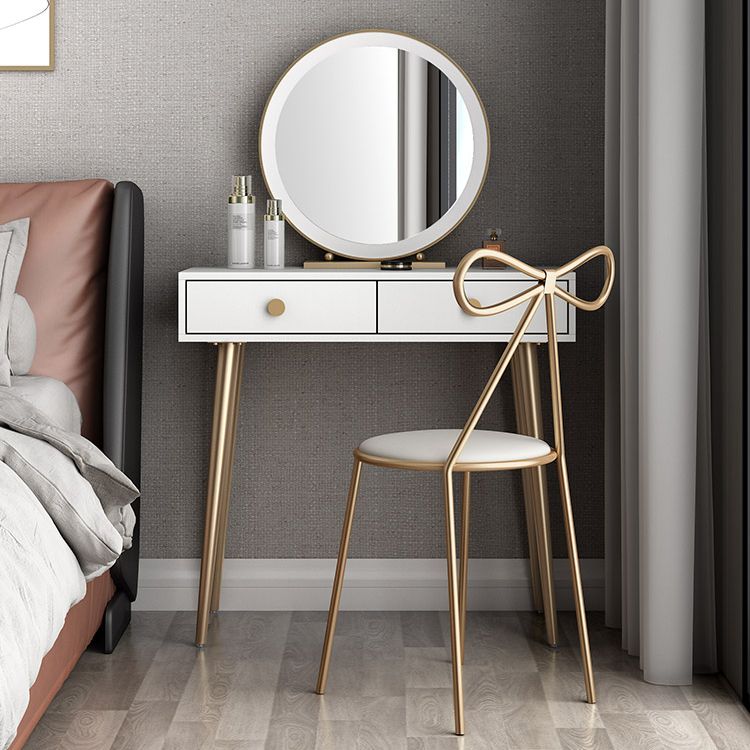 29.5" Height White Wood Top Make-up Vanity with 2 Drawer for Bedroom