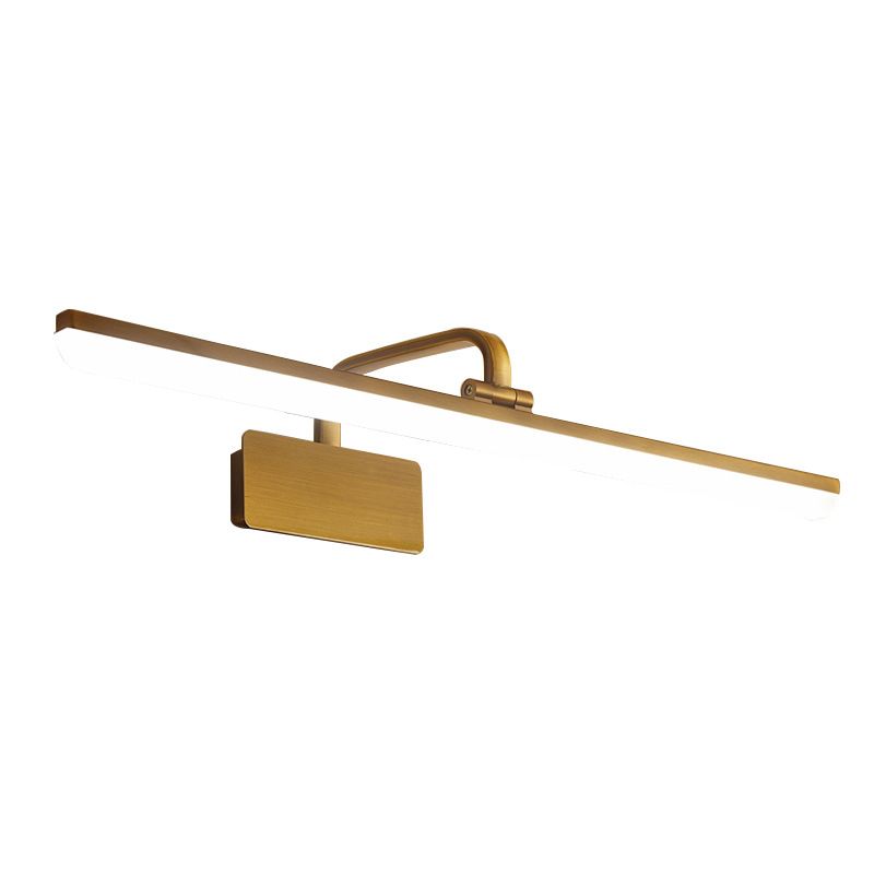 Waterdichte lineaire LED -wandlichtmetaal Modern Minimalisme Brass Vanity Neutraal Light voor kleedkamer