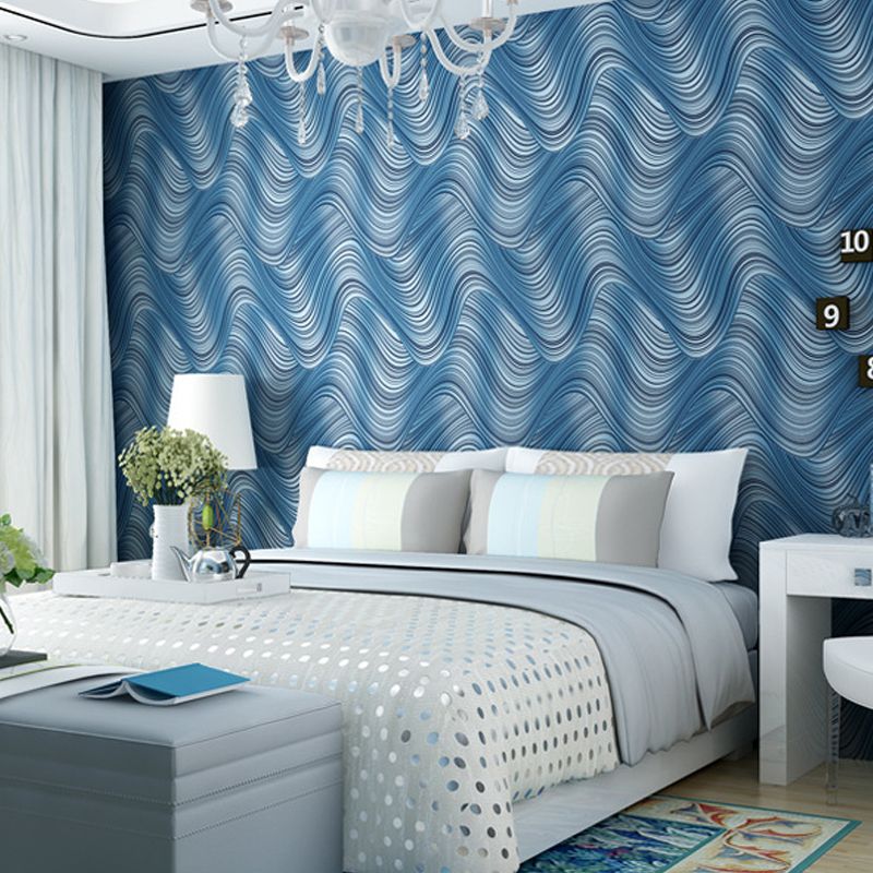 Non-Woven Fabric Wallpaper Rippling Abstract Pattern Smooth Wall Covering for Bedroom