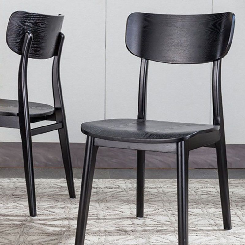 Contemporary Style Chair Armless Open Back Chair with Wood Legs for Kitchen