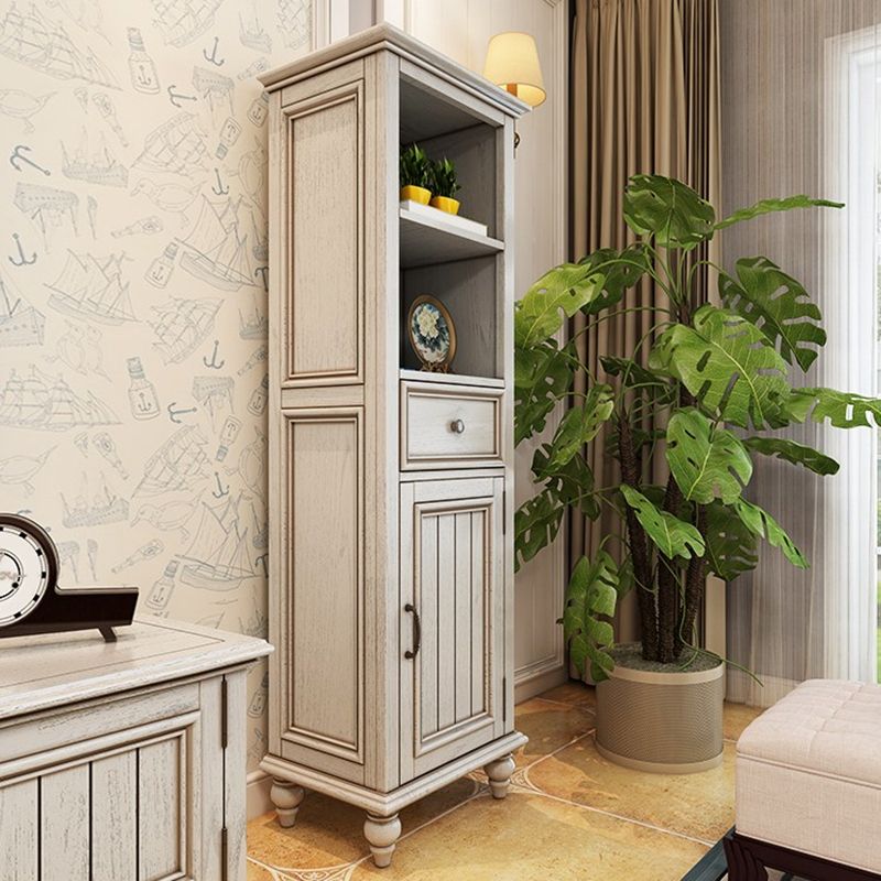 Solid Wood 1 - Drawer Storage Cabinet, 1-Door Lacquered Accent Cabinet