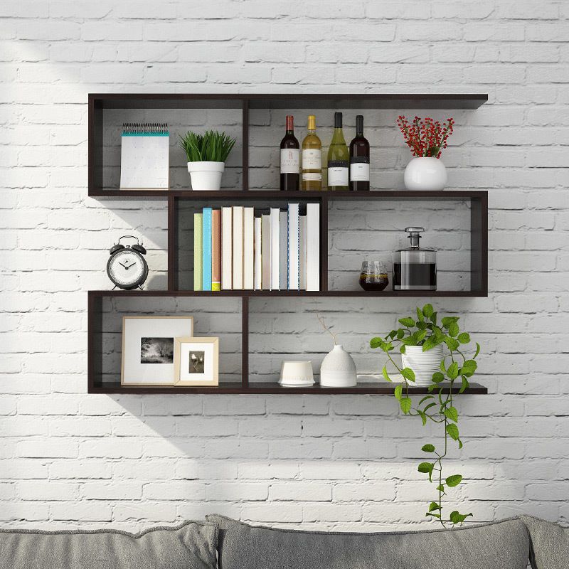 Modern and Contemporary Shelf Bookcase Wall Mounted Wooden Book Shelf for Office