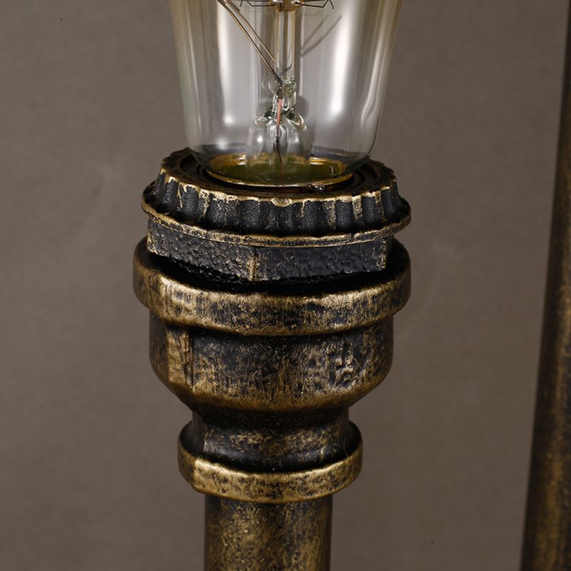 3 hoofden wandverlichting antieke sanitair buis ijzer wandmontage licht in brons voor woonkamer