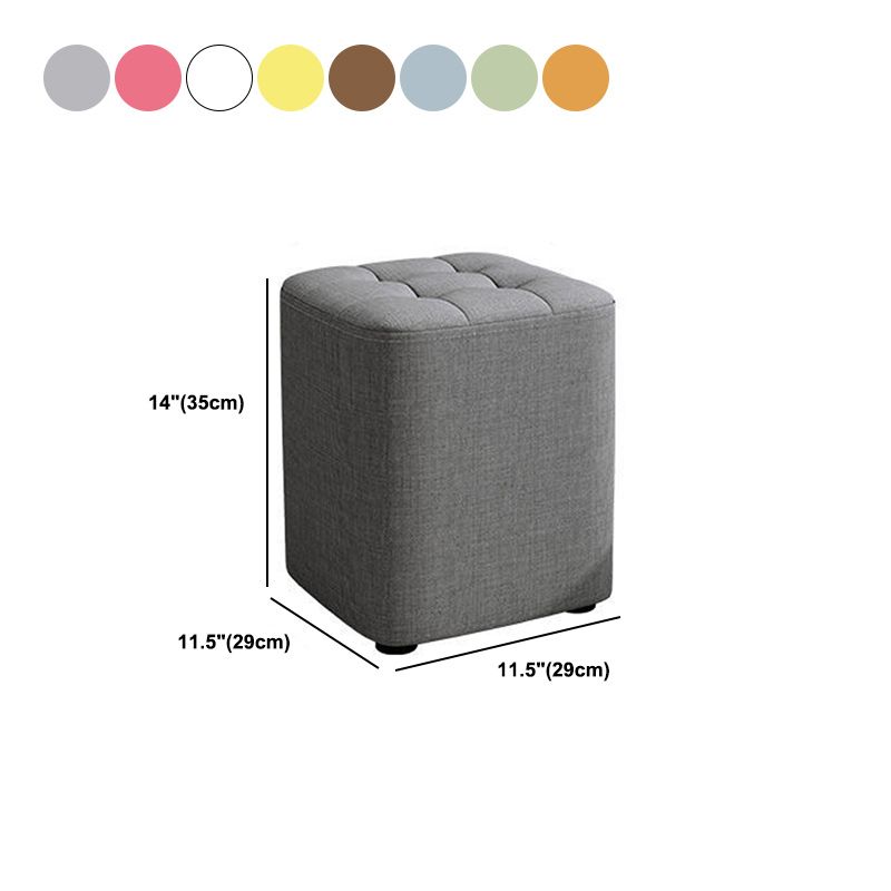 Square Pouf Ottoman Solid Color Tufted Fabric Fade Resistant Contemporary Pouf