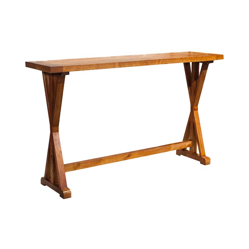 Modern Style Bistro Bar Table Rectangle Solid Wood Bar Table for Dining Room