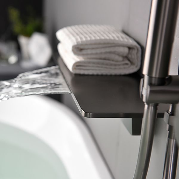 Bathroom Tub Spout Waterfall Wall Mounted Fixed Bathtub Faucet with Hose