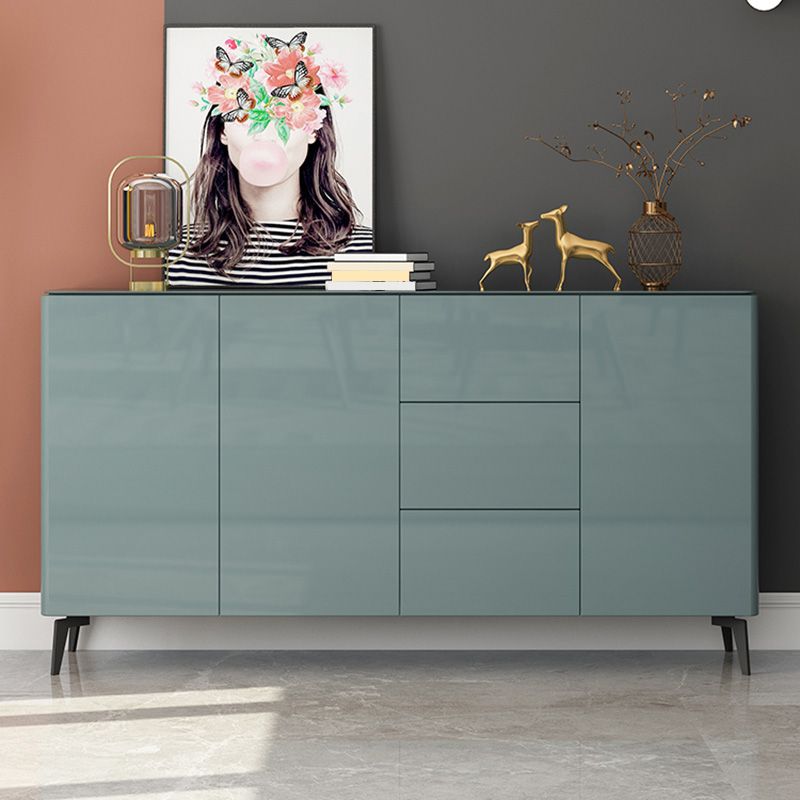 Contemporary Accent Cabinet Square Side Cabinet With Glass Top
