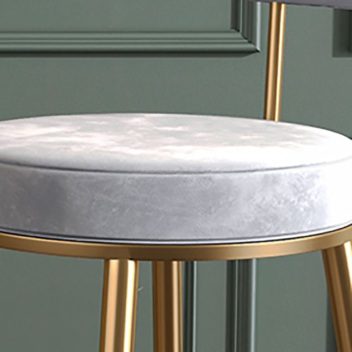 Nordic Low Back Bar Stool Round Counter Bar Stool with Metal Legs