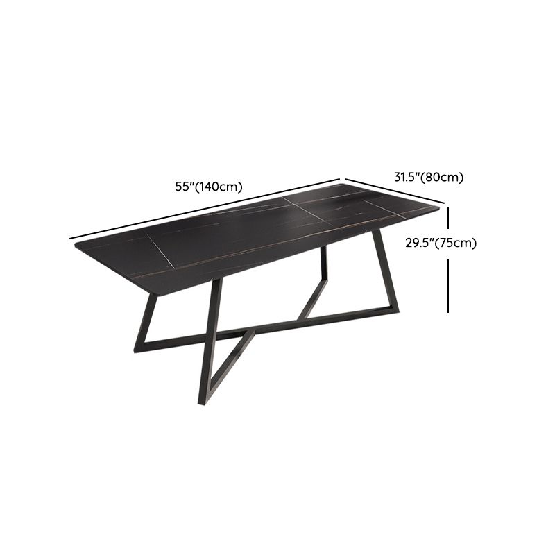 Black Stone Top Table Set for Home 1/2/5/6/7 Pieces Modern Dinette Set