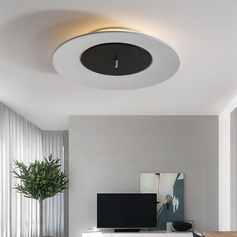 Modern Nordic LED Flush Mount Wrought Iron Macaron Ceiling Fixture with Acrylic Shade