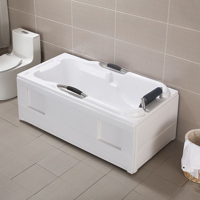 Flat Bottom Soaking Tub Antique Finish Rectangular Modern Bath Tub