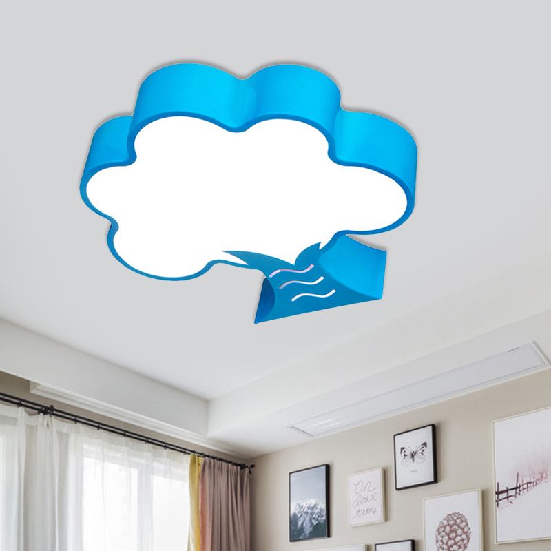Tree Flushmount Ceiling Fixture Kids Style Acrylic Yellow/Red/Blue LED Flush Light for Nursery