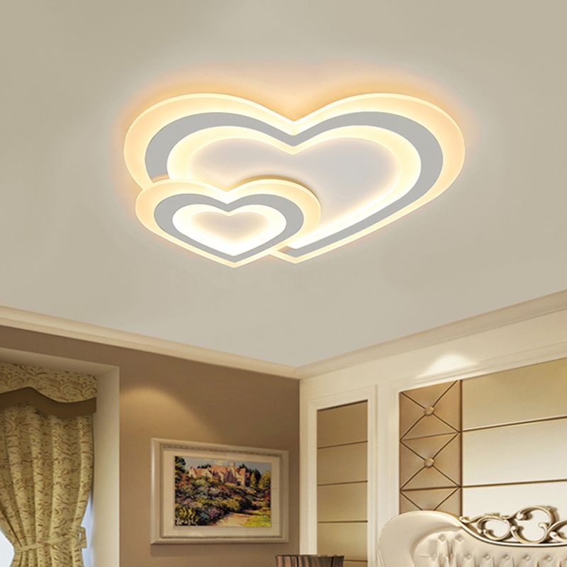 Star/Cloud/Loving Heart Ceiling Lamp Cartoon Acrylic Kids Bedroom LED Flush Mount Light in Warm/White Light