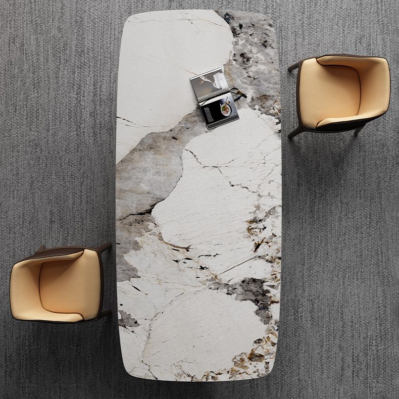 Metal Traditional Luxury Rectangular Table Sintered Stone Table