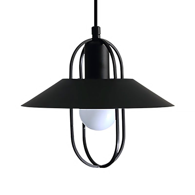 Contemporáneo 1 luz colgante de luz con tono de metal negro/rosa/blanca Luz de suspensión de linterna