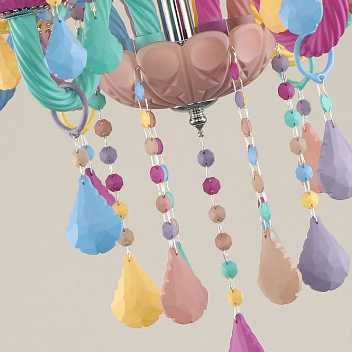 Lampada a soffitto multicolore in vetro Lampada candele in stile moderno