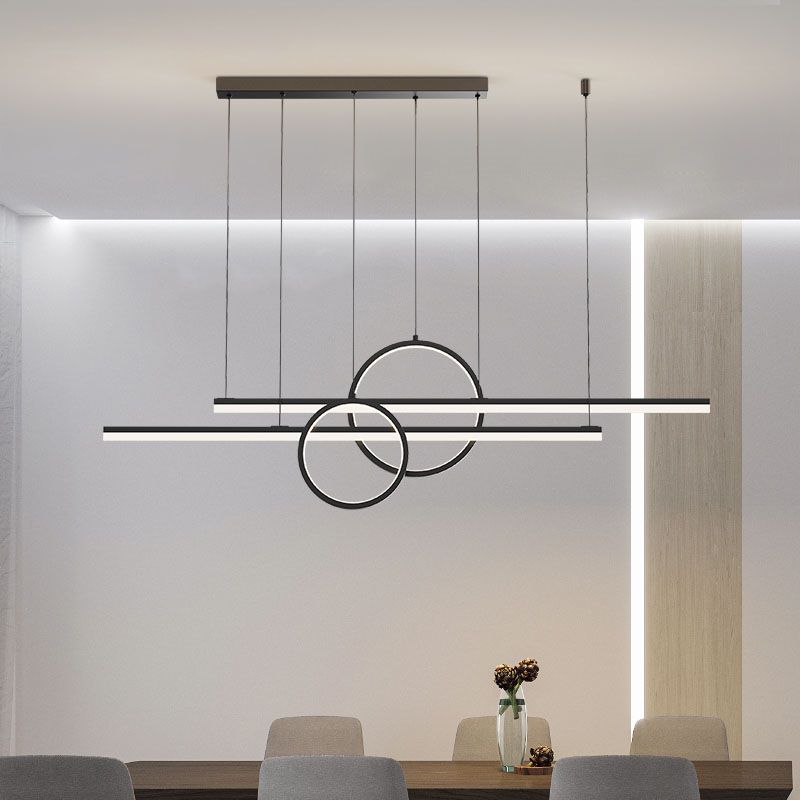 Luci da isola a forma lineare Modern MEDICE METAL INSLAGE A 4 LIGHT LIGHTINI IN NERO