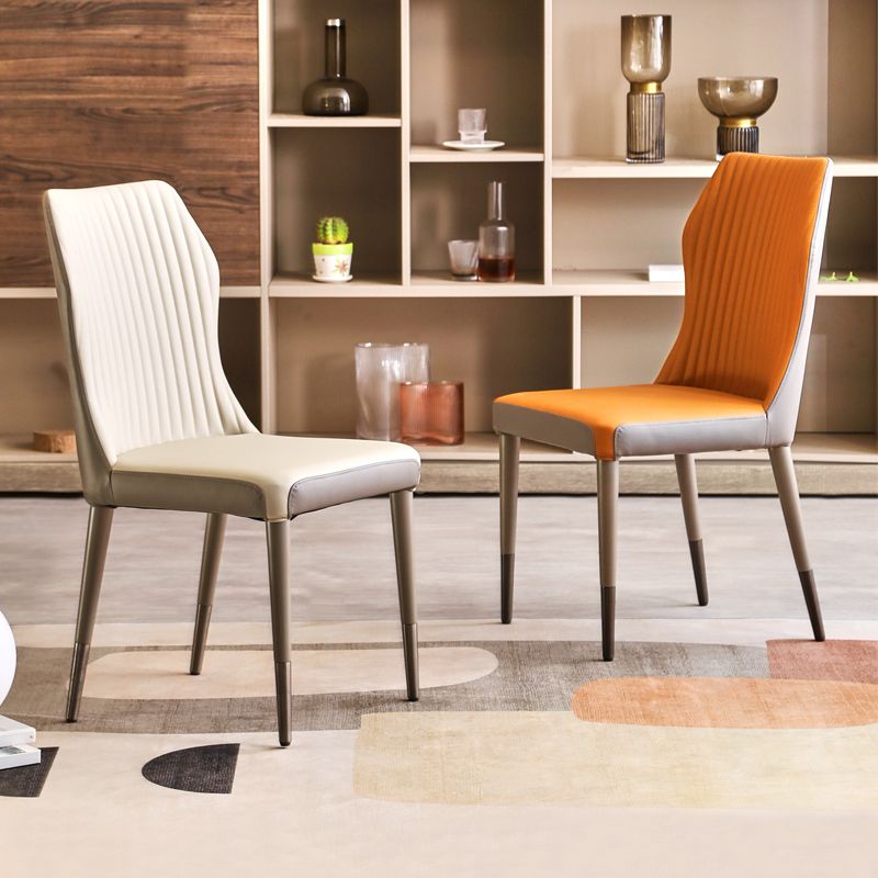 Scandinavian Style Upholstered Armless Dining Chairs Wingback Side Chair for Home