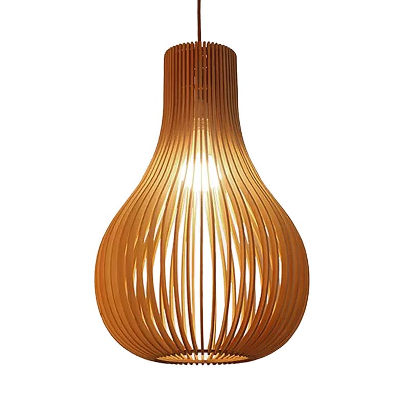 Luz colgante de madera moderna y ajustable forma de lágrima de lágrima de techo