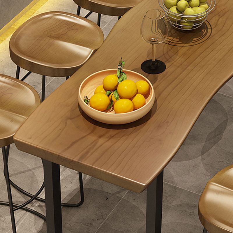 Rectangle Counter Wine Table Sled Wood Modern Cocktail Bar Table for Courtyard