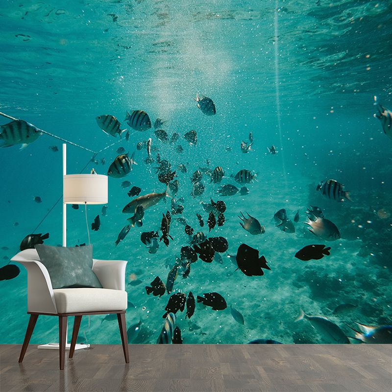 Sea Fish Tropical Beach Style Seabed Mural Wallpaper Mildew Resistant Wall Art