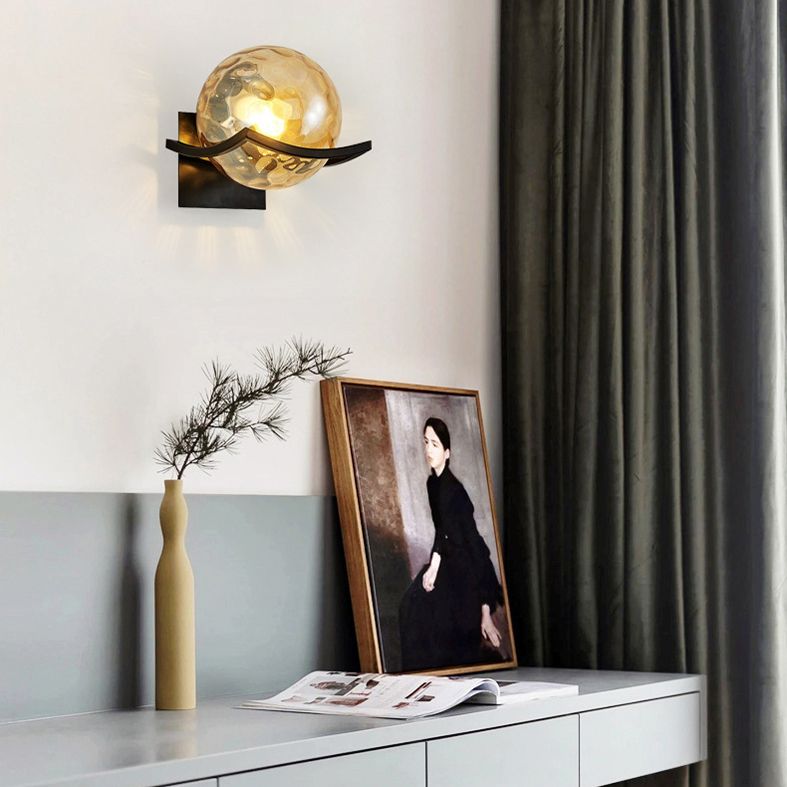Moderne nordische Kugel Wandmontage Leuchte Glas 1 Lichtwandlampen für Wohnzimmer