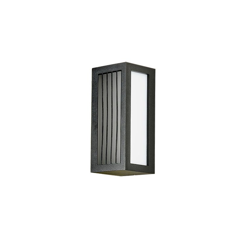 Textured Black Rectangular LED Wall Mounted Light Simplicity Metallic Wall Sconce Lighting for Patio