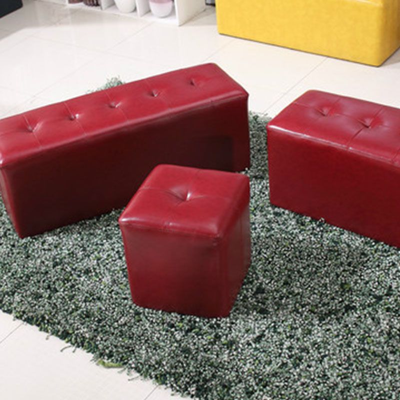 Leather Standard Stool Modern Style Simple Household Square Stool