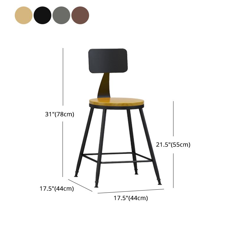 Moderner, armloser Thekenhocker mit Rückenlehne, Eisen, Wohnzimmer-Barhocker mit Pedal, 1 Stück