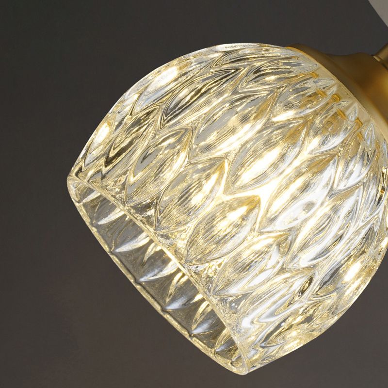 Contemporary Ceiling Lamp Minimalist Glass Shade Flush Mount Light Fixture